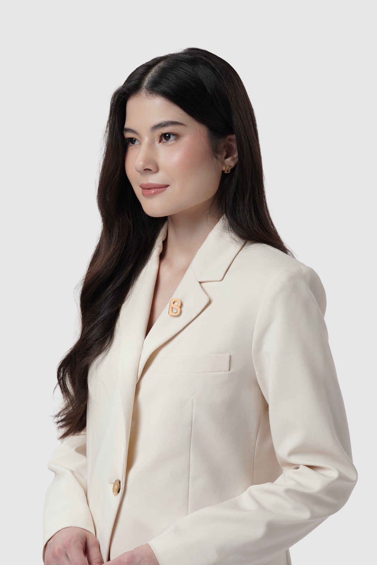 Petite Signature Flat Brooch - Rose Gold