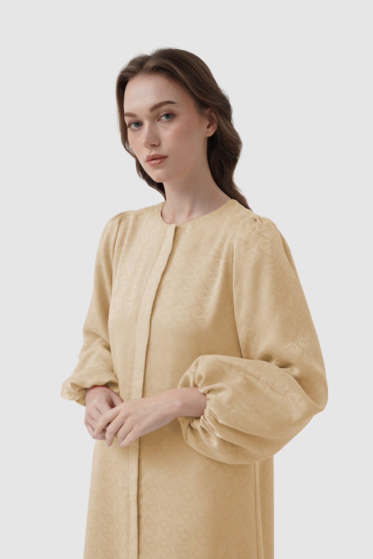 Noura Puff Dress - Pebble