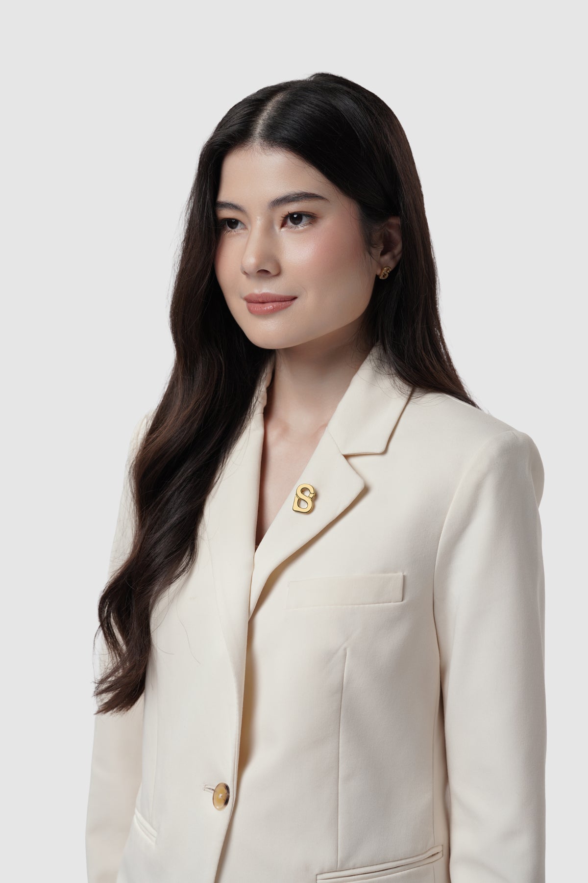 Petite Signature Flat Brooch - Gold