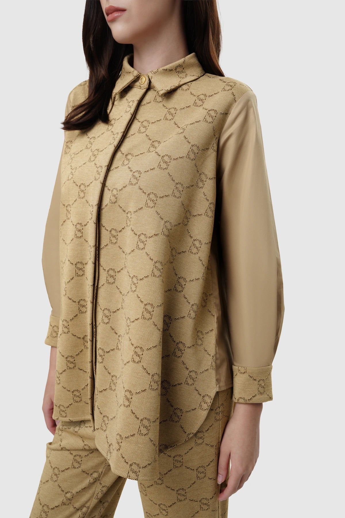 Beverly Monogram Shirt - Brown