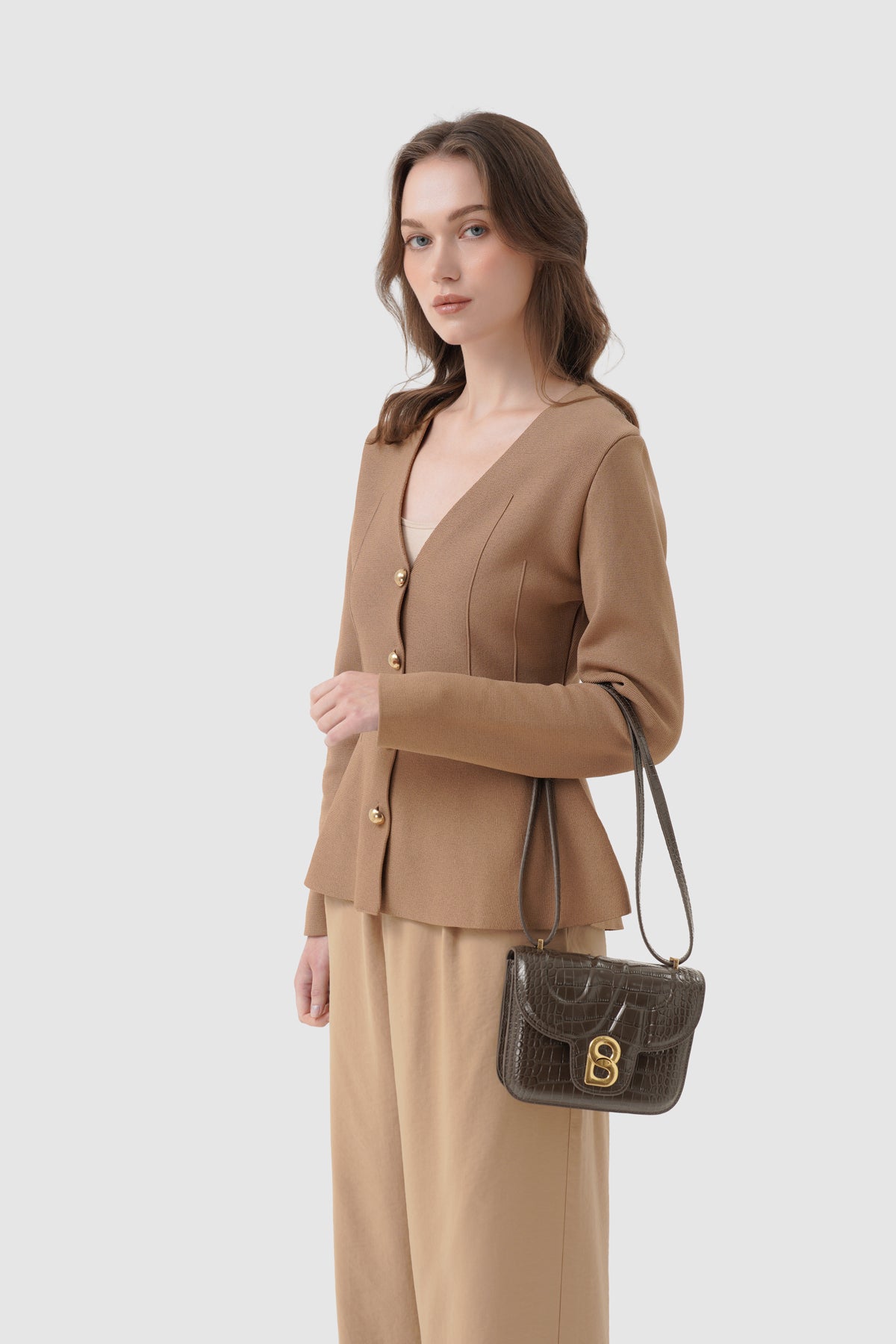 Alba Bag - Dark Mocha in Croco