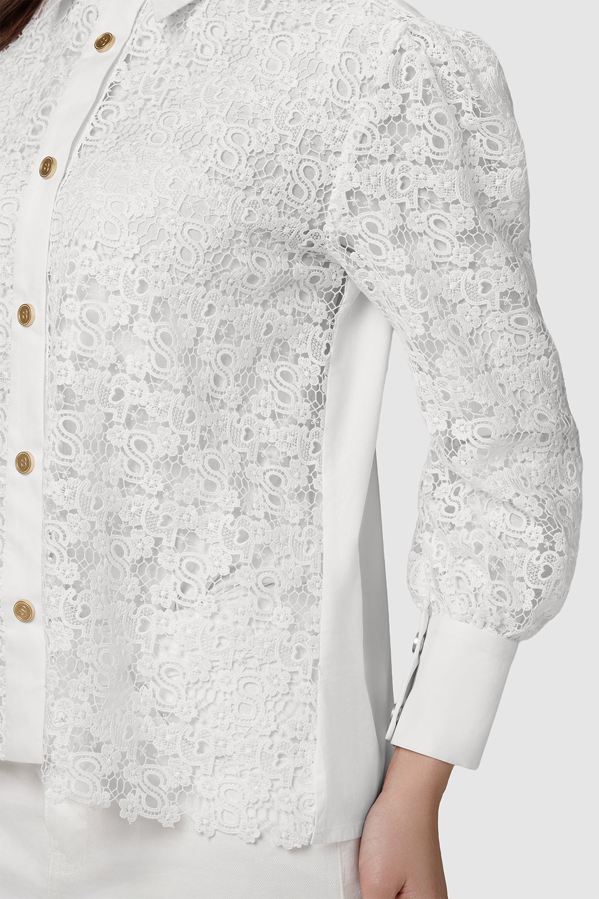 Nagita Embroidery Shirt - White