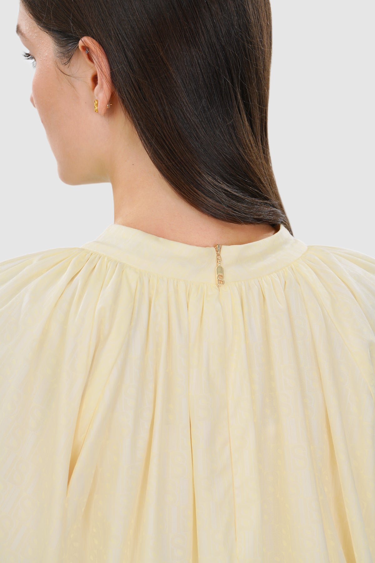 Leena Cotton Ruffle Blouse - Yellow