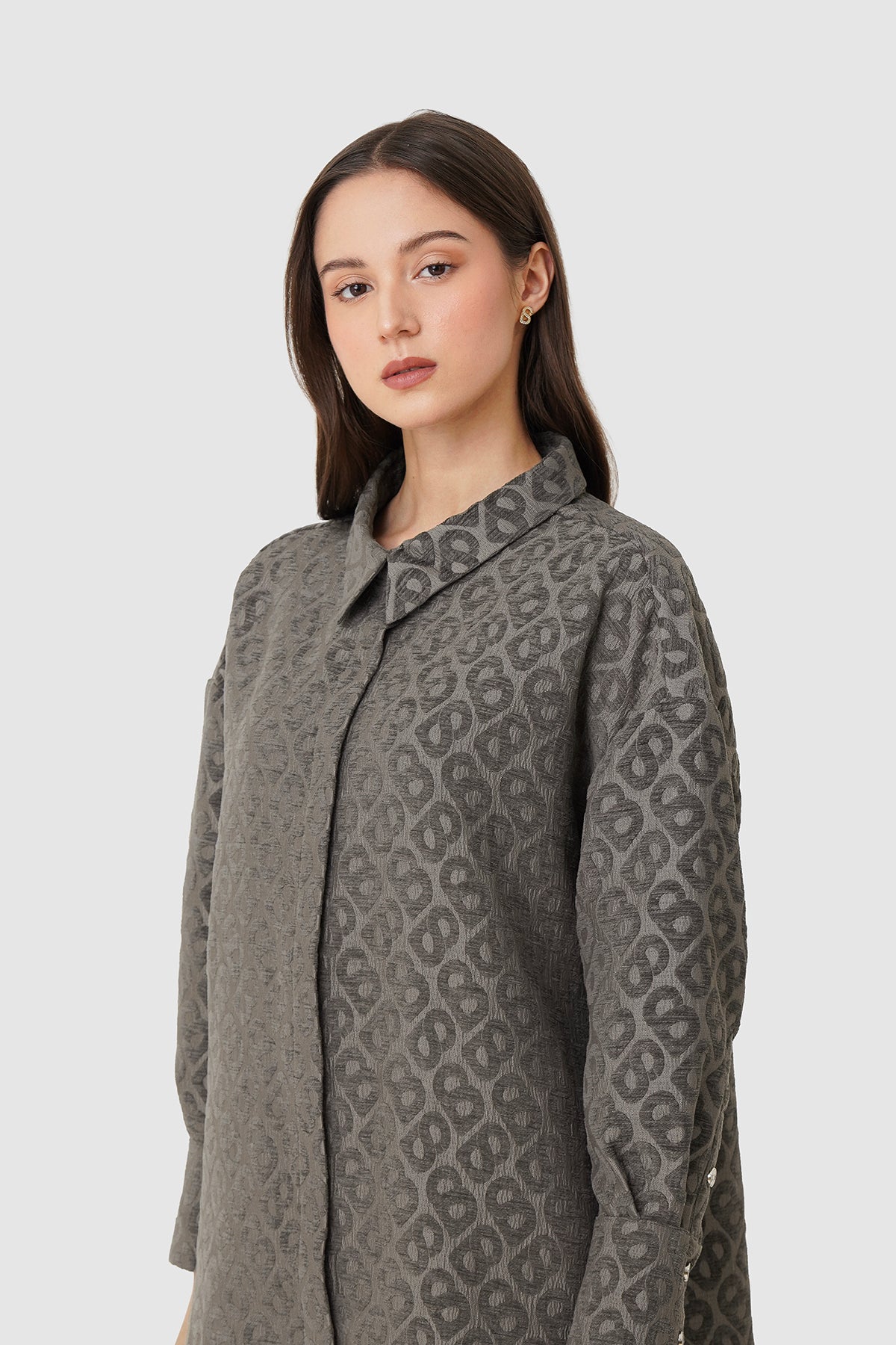 Denna Tapis Jacquard Shirt - Grey
