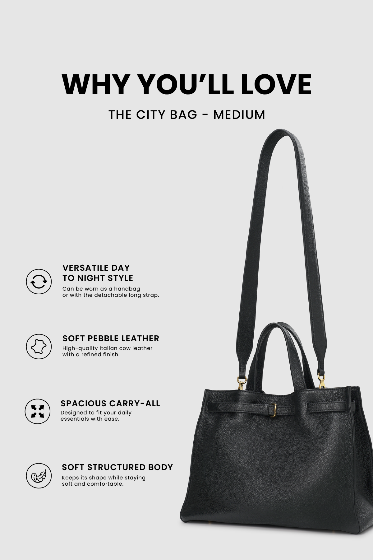 The City Bag Medium - Black