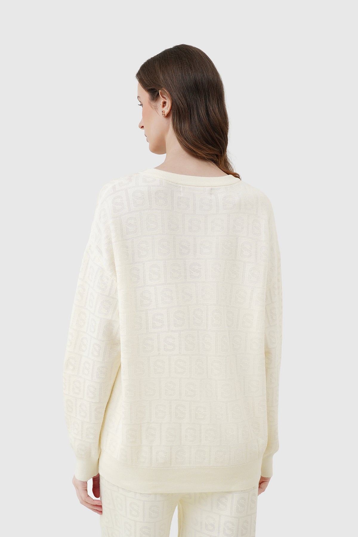 Grid Sweatshirt Set - Ivory