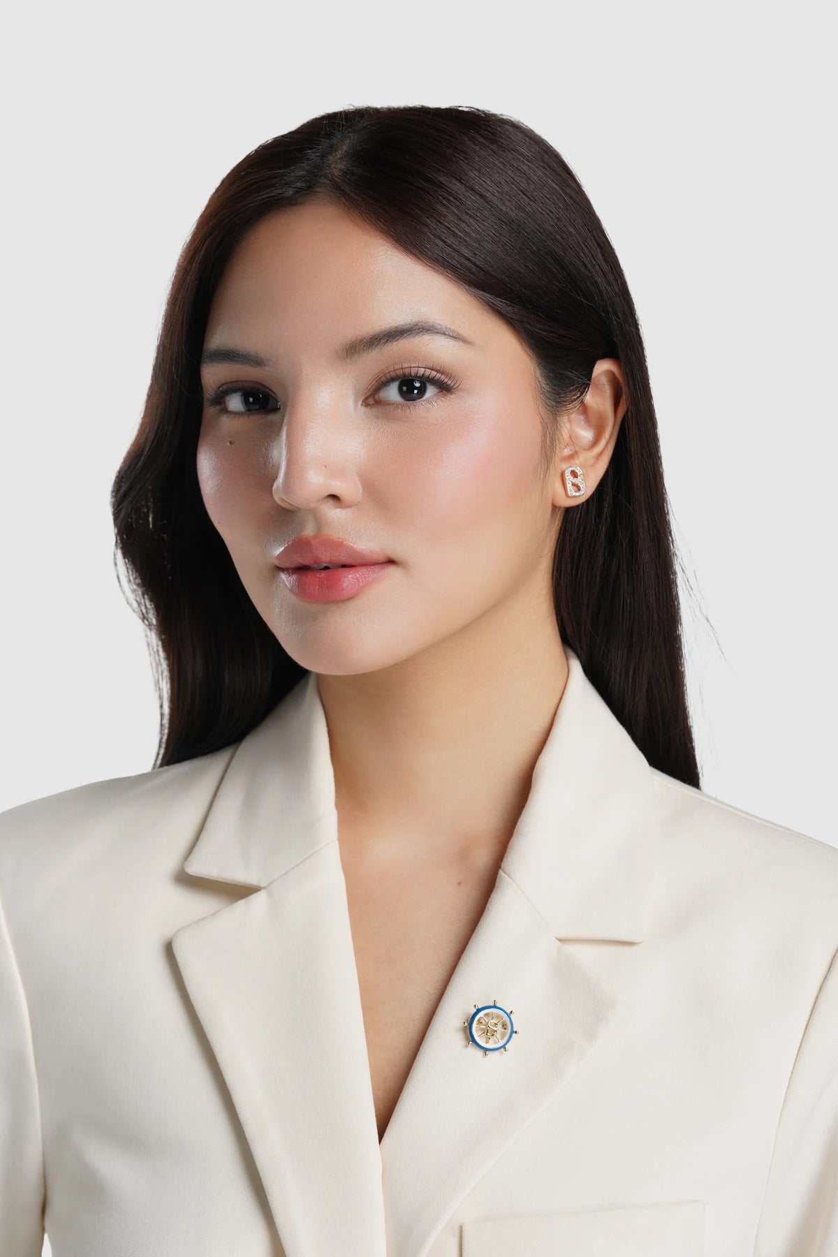 Maris Pin Brooch - Gold Blue