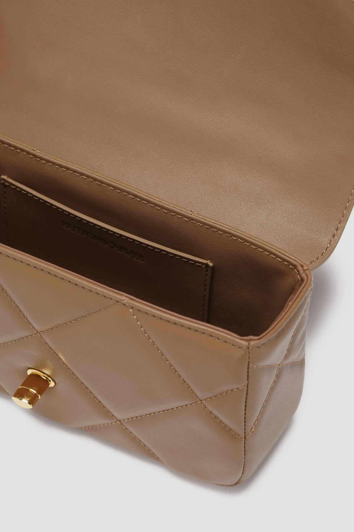 alana small bag in cappucino by buttonscarves interior