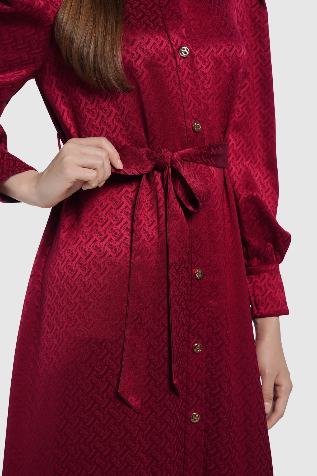 Amy Bimu Ruffle Dress - Red