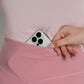 bimu high-waisted flare in mauvewood by buttonscarves with hidden waistband pocket