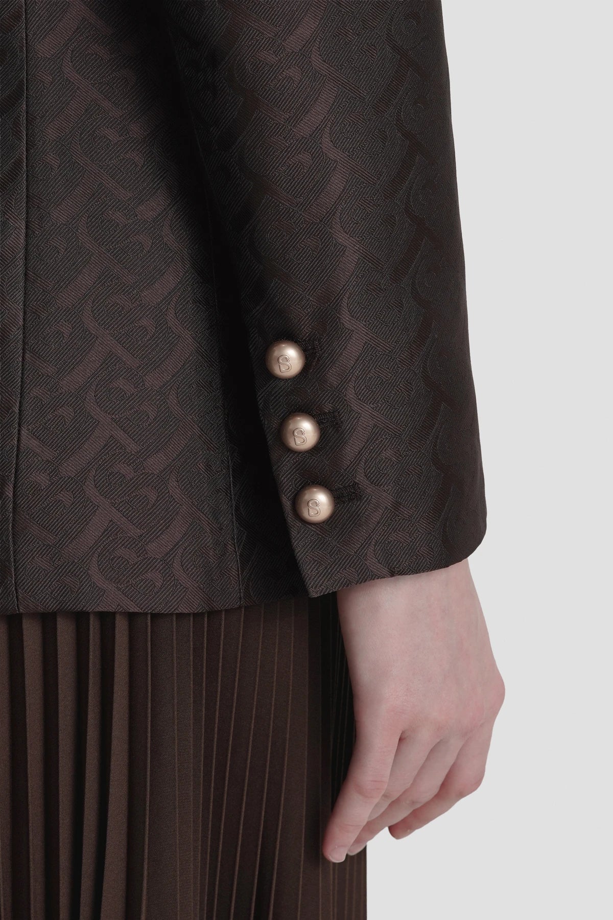 Bimu Jacquard Blazer - Dark Brown