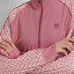 bimu shield jacket in mauvewood by buttonscarves zipper opening detail