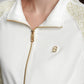 bimu shield jacket in vanilla by buttonscarves zipper opening detail