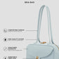 bria shoulder bag in baby blue by buttonscarves feature overview