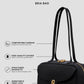 bria shoulder bag in black by buttonscarves feature overview