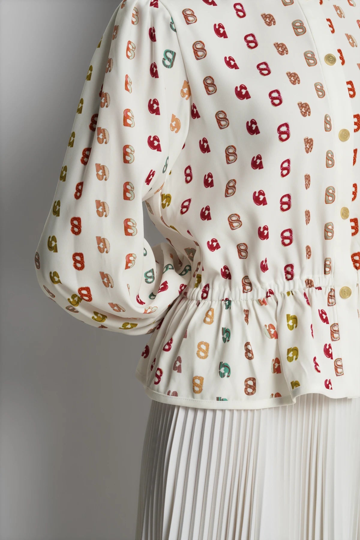 Nagita Peplum Shirt - White