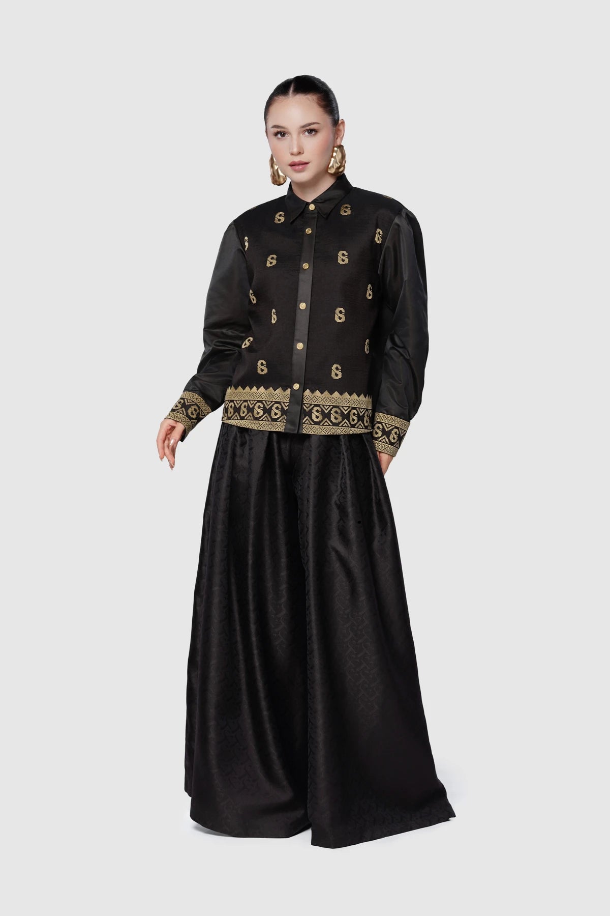 Deli Etoffe Crop Shirt - Brown