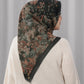 istanbul printed square scarf in black chili by buttonscarves back view