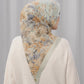 istanbul printed square scarf in galata by buttonscarves back view