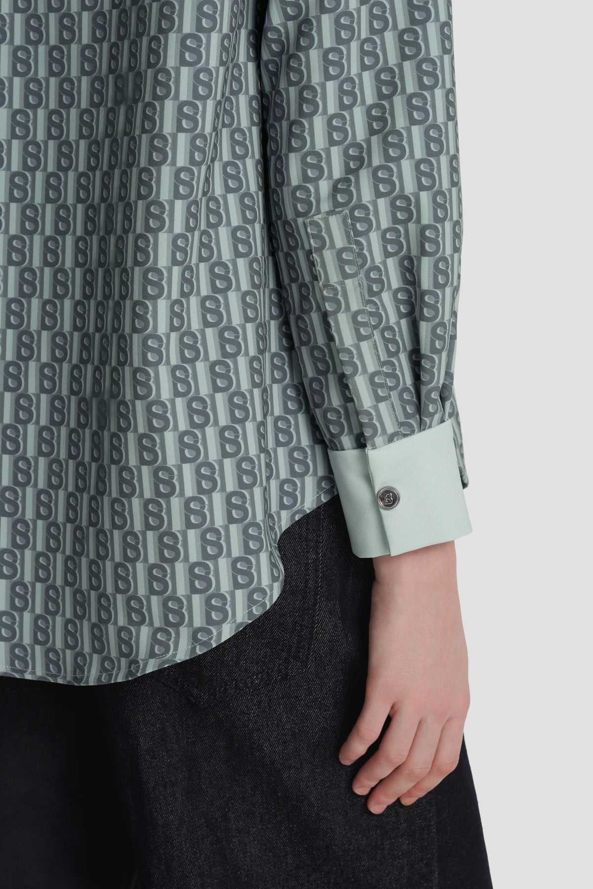 Kyla Monogram Shirt - Grey