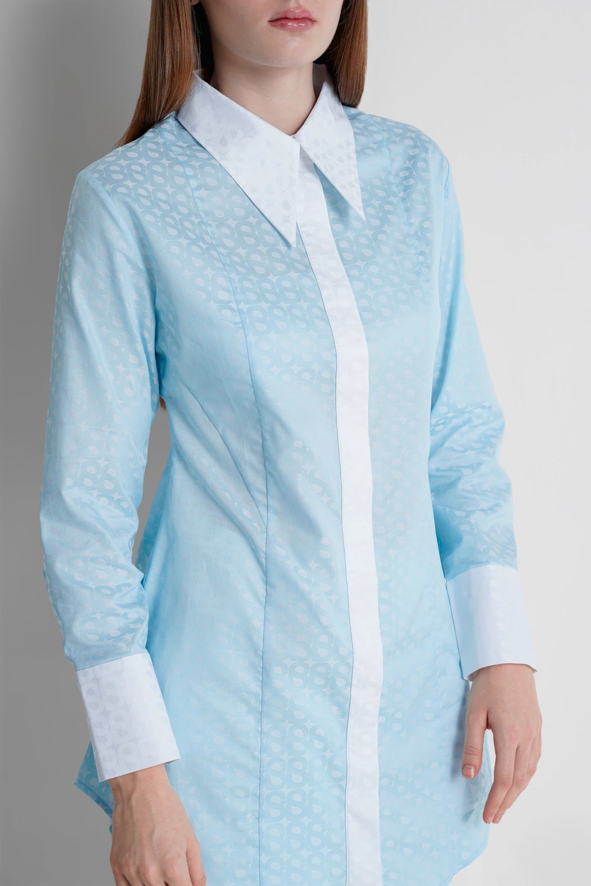 Luna Cotton Pointed Collar - Baby Blue