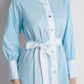 Luna Cotton Shirt Dress - Baby Blue