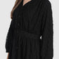 Monogram Lace Puff Shirt - Black
