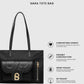 nara tote bag in black by buttonscarves feature overview