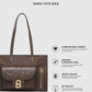 nara tote bag in brown by buttonscarves feature overview