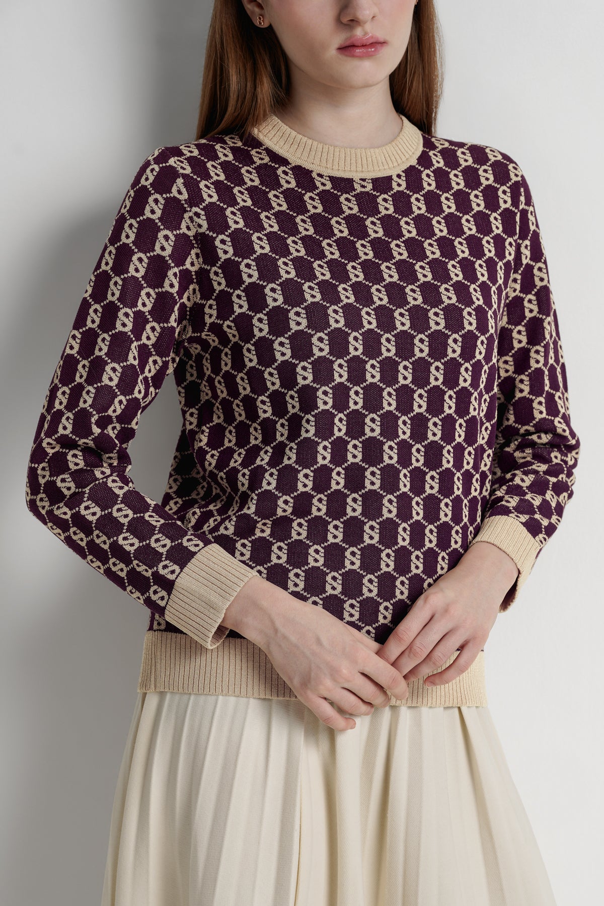 Signature Monogram Sweatshirt - Dark Plum