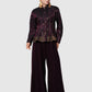 Songket Peplum Shirt - Maroon