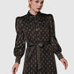 Songket Puff Shirt Dress - Brown