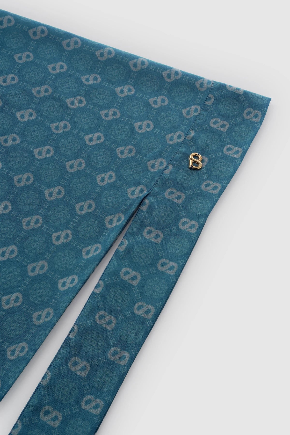 Songket Tie Back Square - Indigo