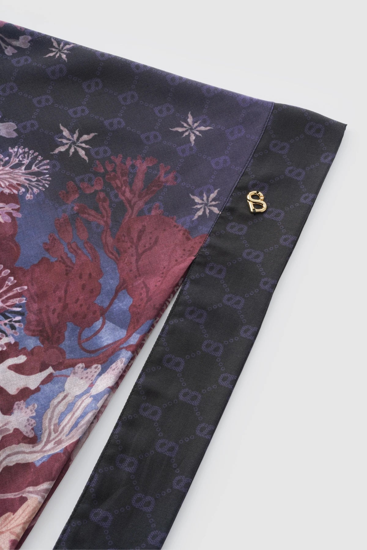 buttonscarves under the sea tie back square deep sea pattern detail