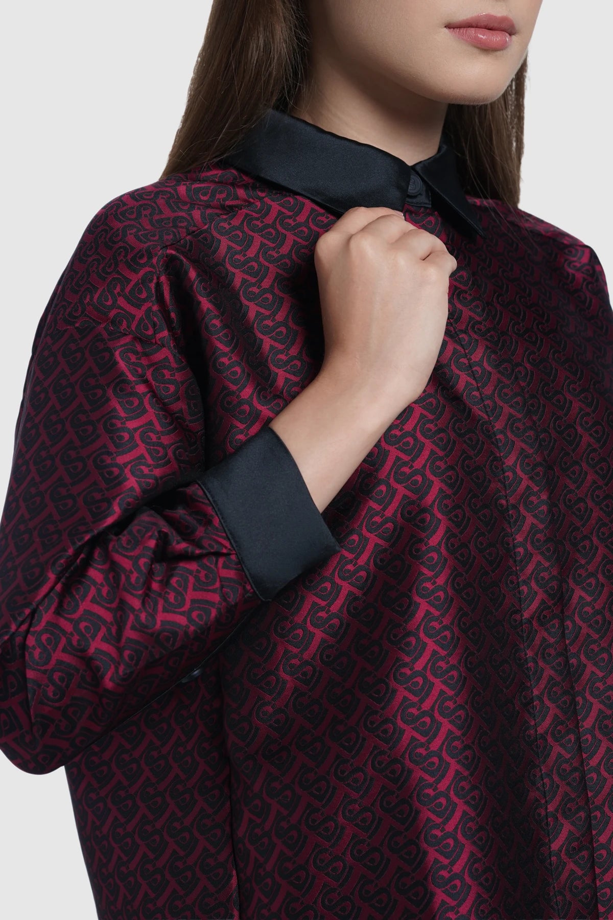 Verena Crop Shirt - Maroon