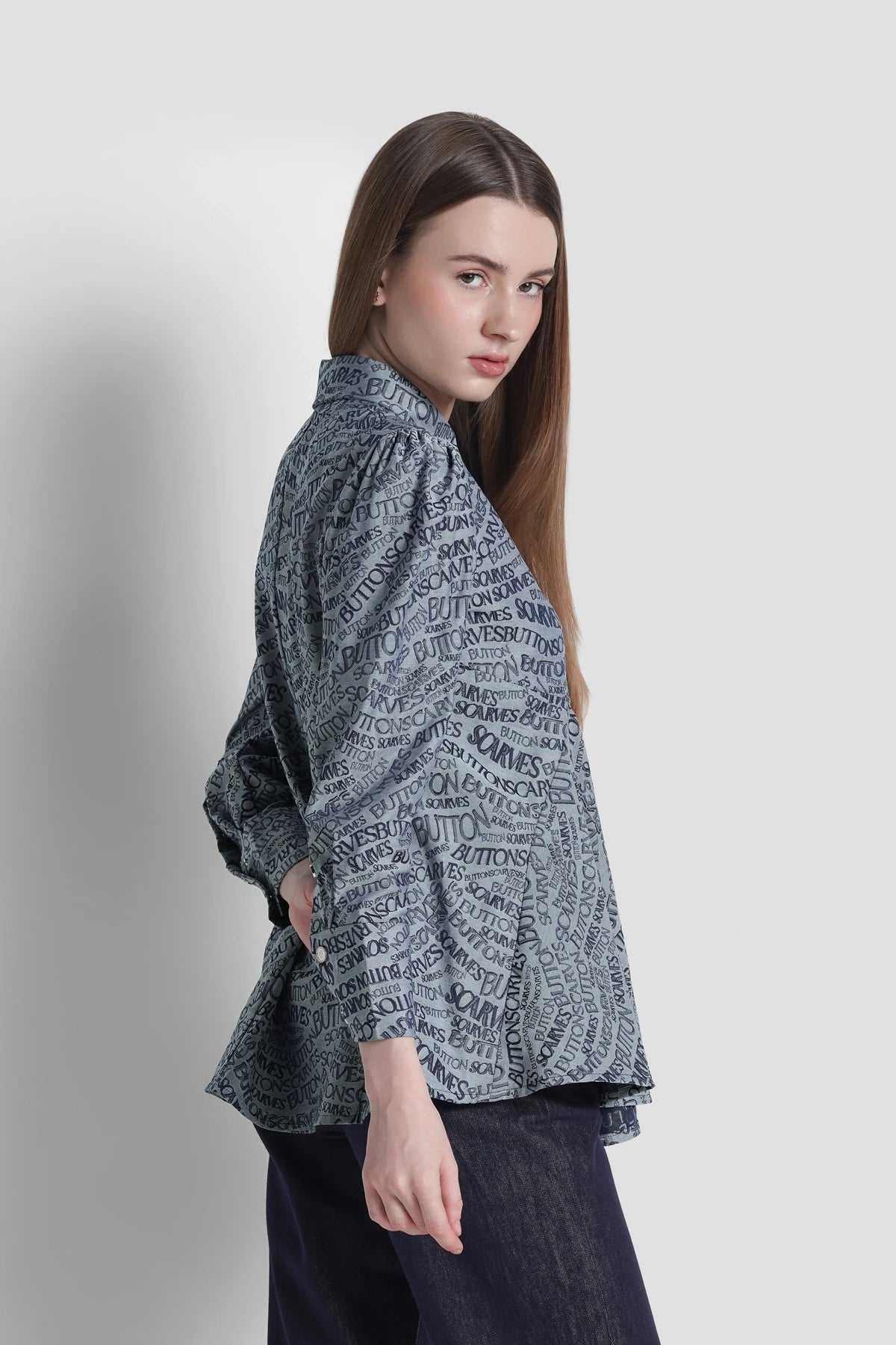 Waves Monogram Shirt - Grey