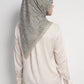 waves monogram printed square scarf in shadow by buttonscarves back view