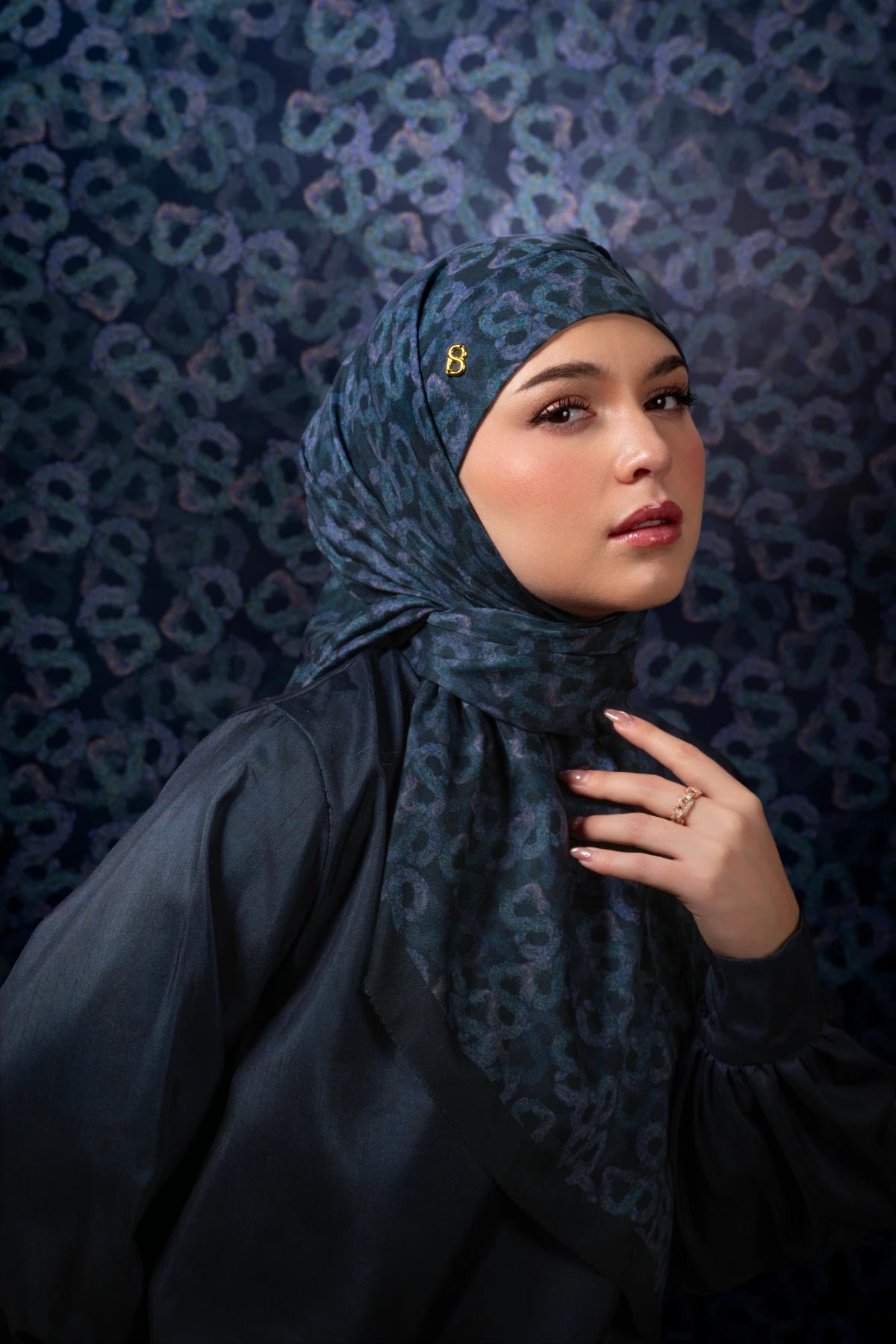 Samla de Fleur Tie Back Square - Blueberry