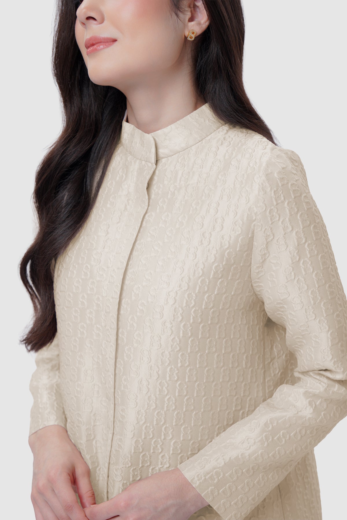 Noura Jacquard Dress - Beige