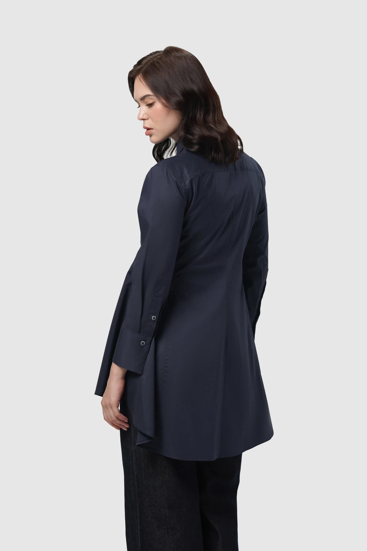 Signature Woman Poplin Shirt - Navy