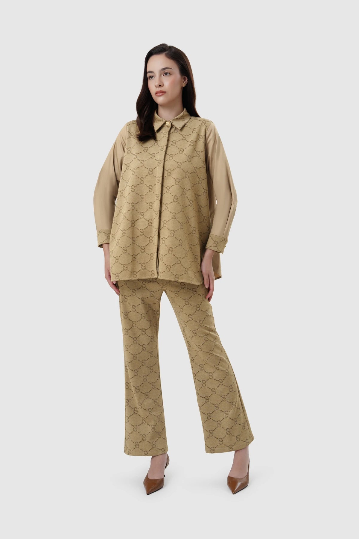 Beverly Monogram Shirt - Brown
