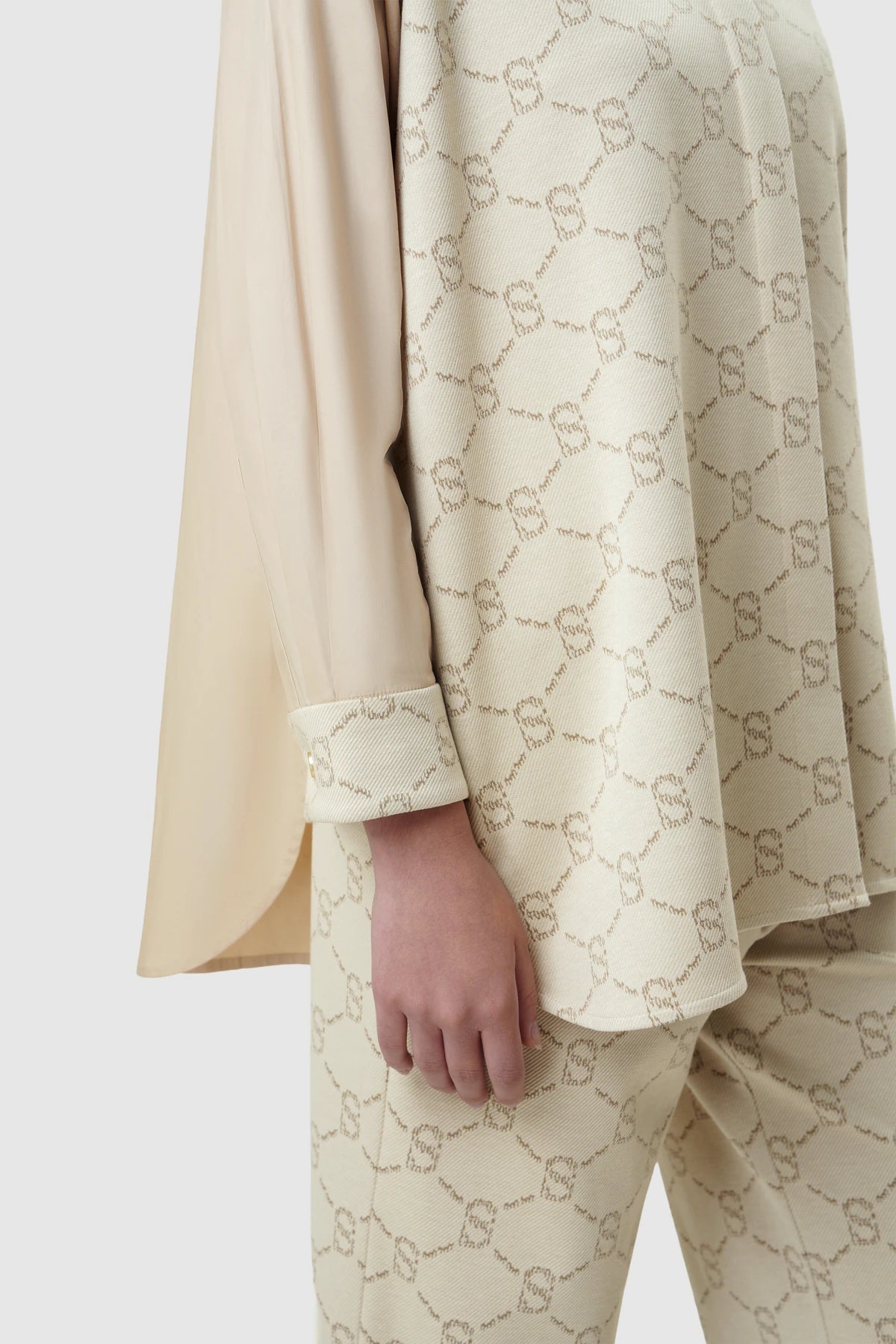 Beverly Monogram Shirt - Cream
