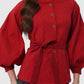 The Editor Puff Shirt - Red