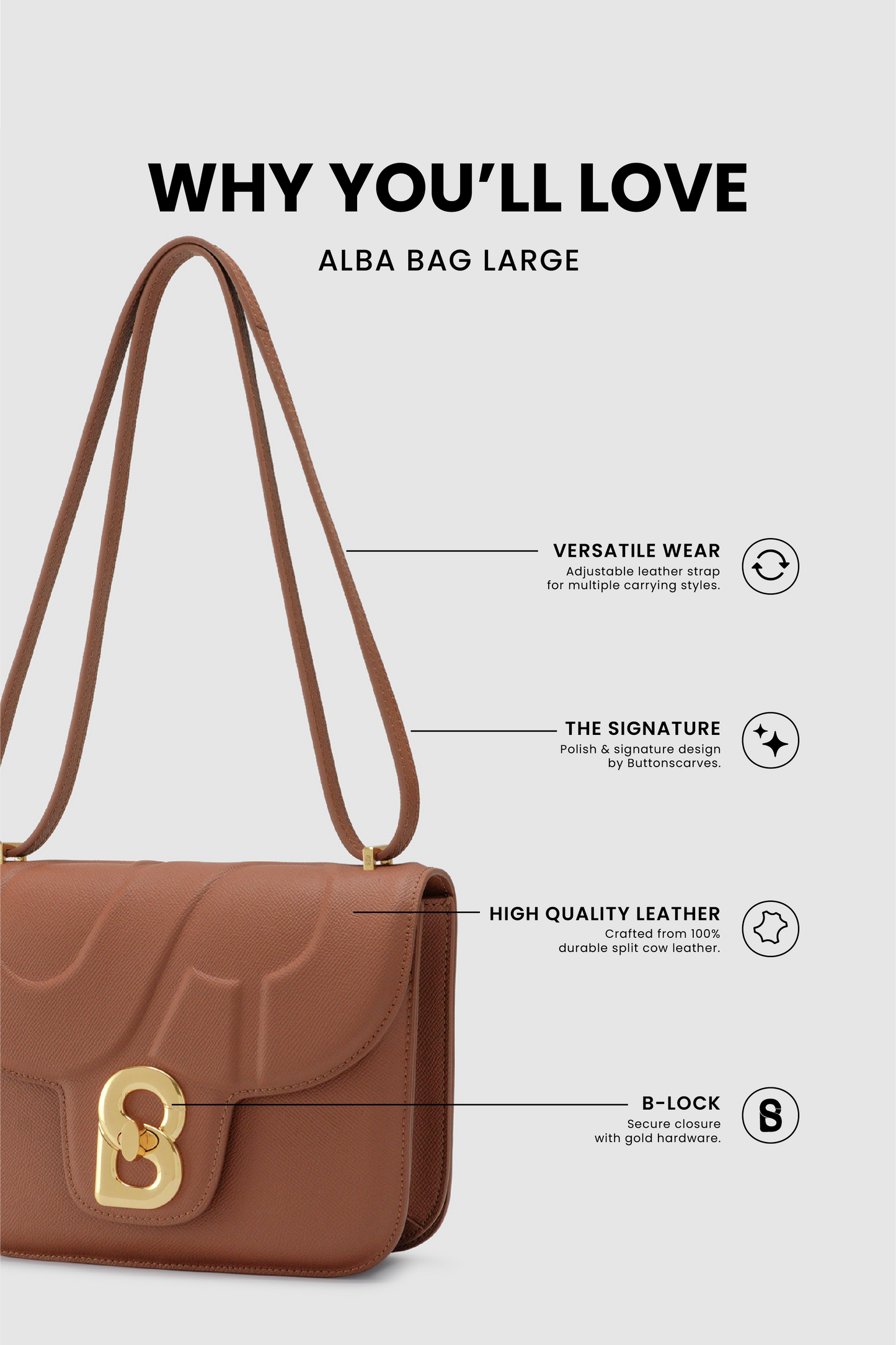 Alba Bag Large - Caramel