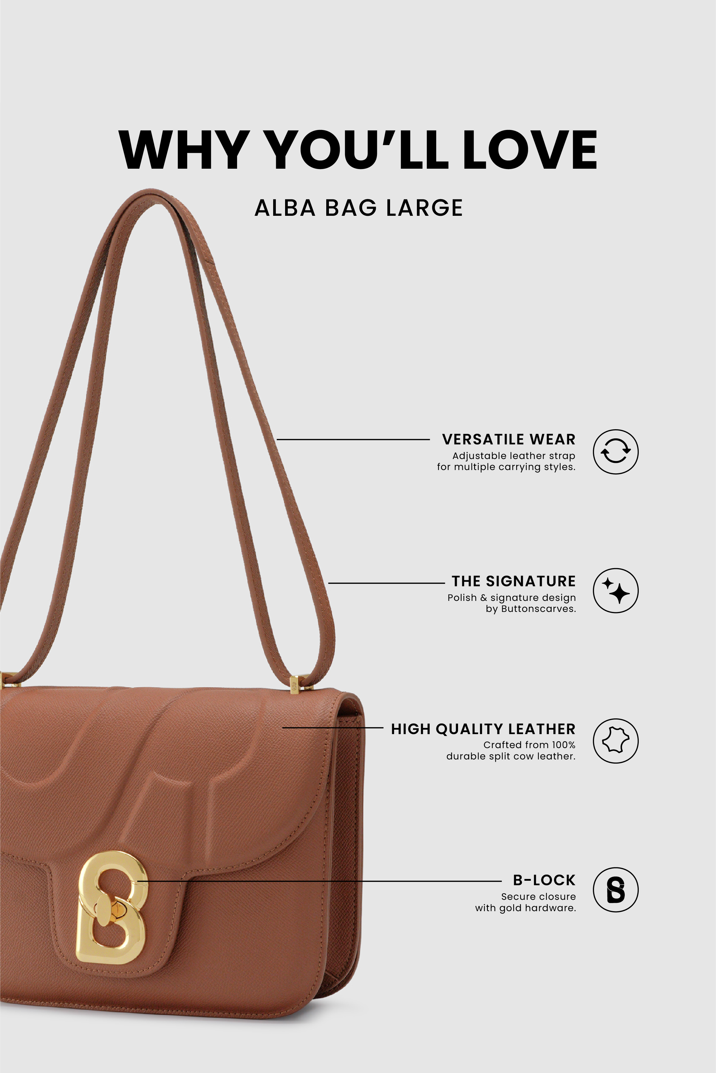 Alba Bag Large - Caramel
