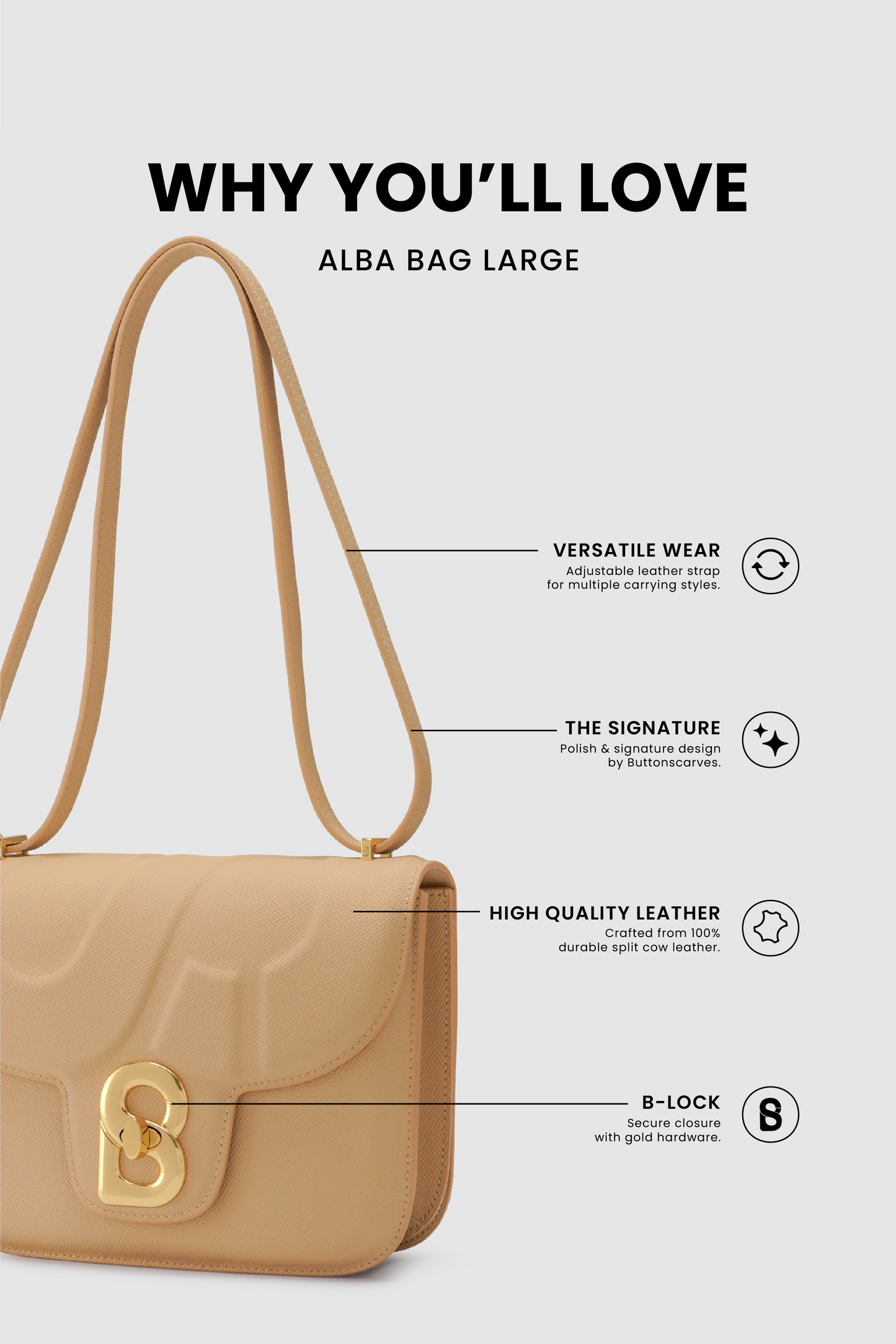Alba Bag Large - Popcorn