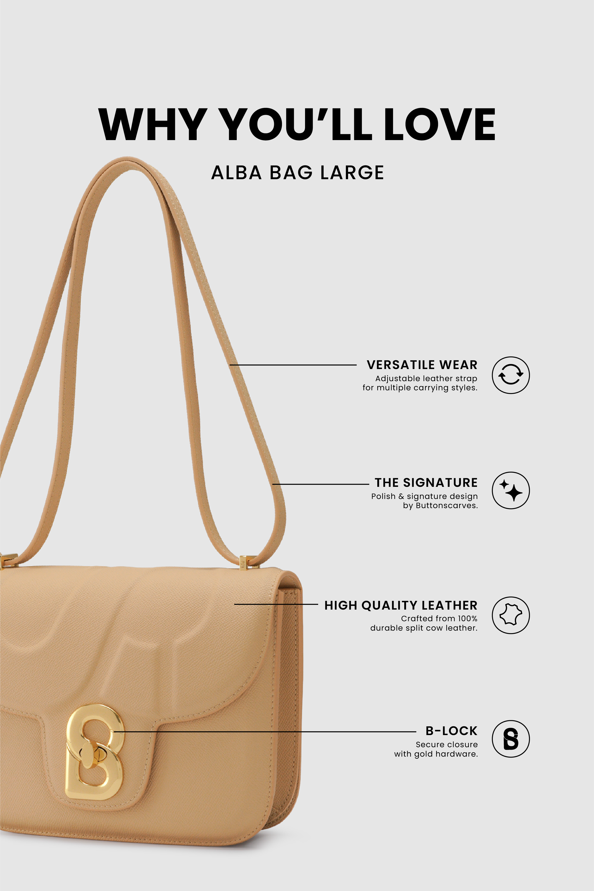 Alba Bag Large - Popcorn