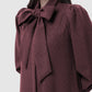 Noura Bow Dress - Deep Maroon