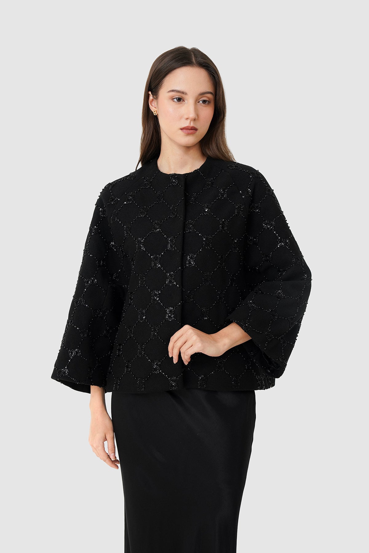 Beverly Beaded Outer - Black