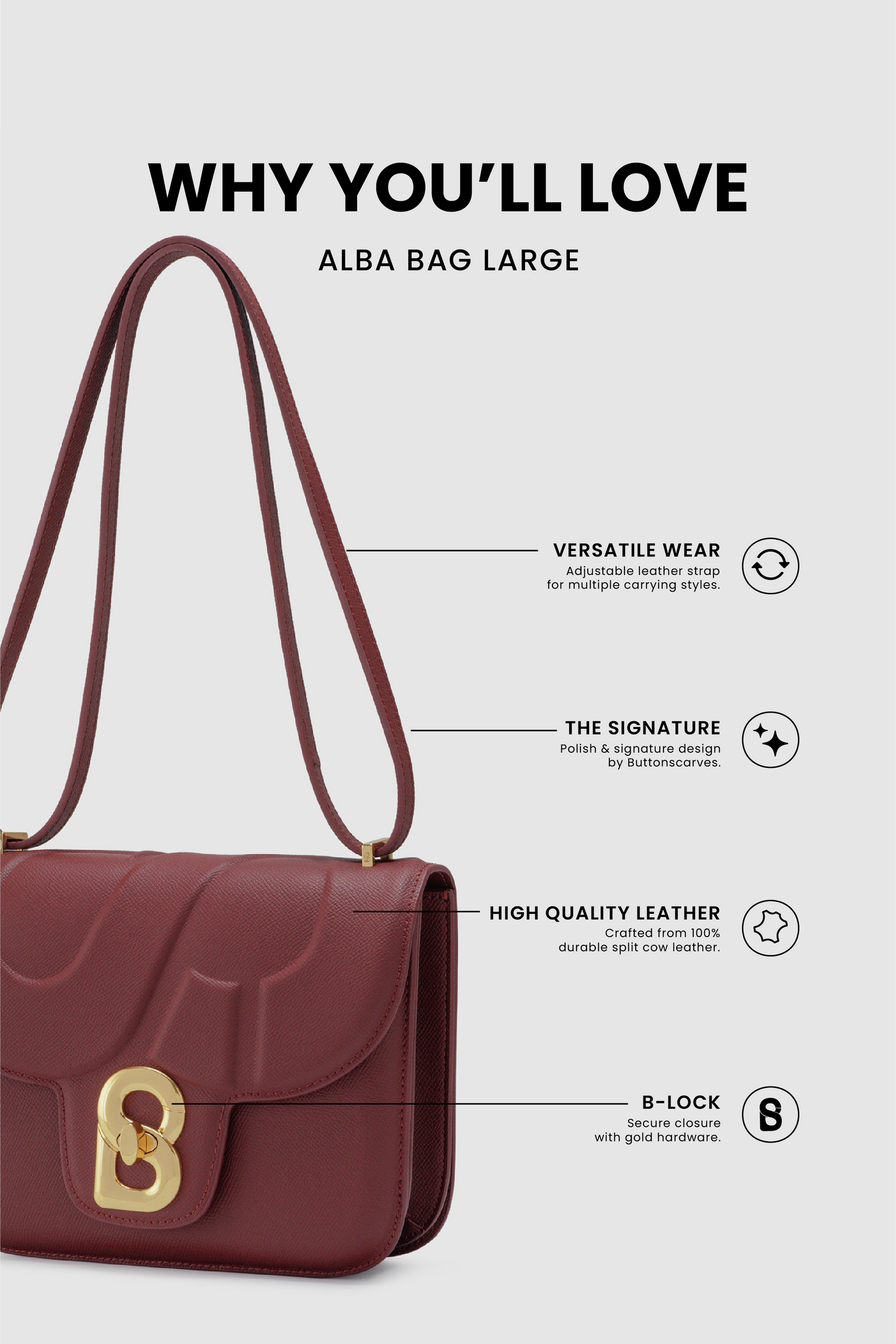 Alba Bag Large - Cremisi